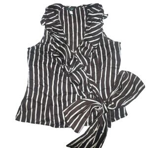 Ralph Lauren Black and White Striped Blouse